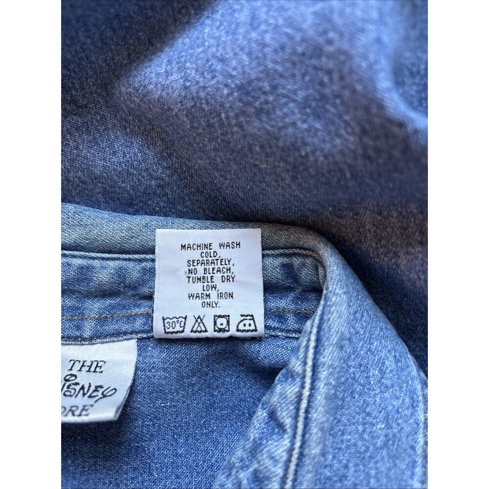 Disney Store Winnie the Pooh Denim Shirt Women's Large Embroidered 90s Vintage - Picture 7 of 7